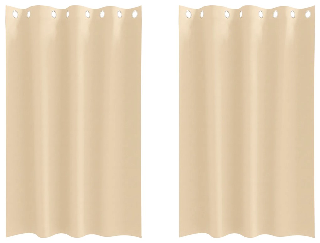vidaXL Κουρτίνες με κουρτίνες 2 pcs Κρεμ 175 x 140 εκ. Πολυεστέρας