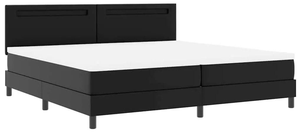 vidaXL Κρεβάτι με Στρώμα με στρώμα Μαύρο 200 x 200 cm Τεχνητό δέρμα