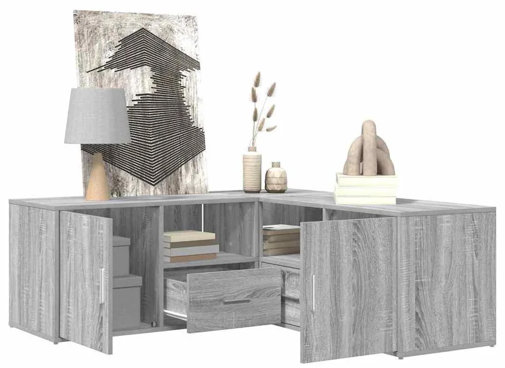 vidaXL Γωνιακό Έπιπλο Γκρι Sonoma 200x40x45 εκ. από Επεξεργ. Ξύλο
