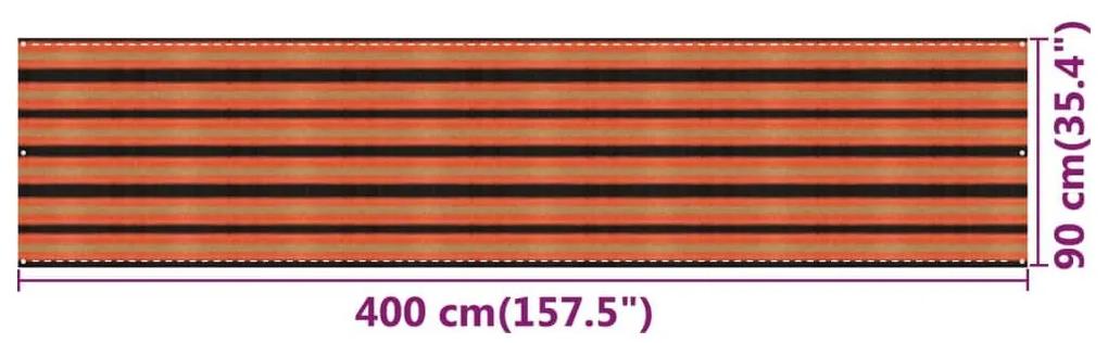 Διαχωριστικό Βεράντας Πολύχρωμο 90 x 400 εκ. από HDPE - Πολύχρωμο