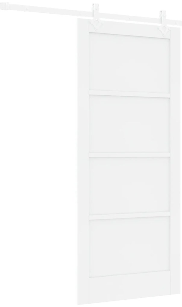 vidaXL Συρόμενη Πόρτα με Σετ Υλικών Λευκή 86x198.5 εκ Από Στερεό Ξύλο Πεύκου