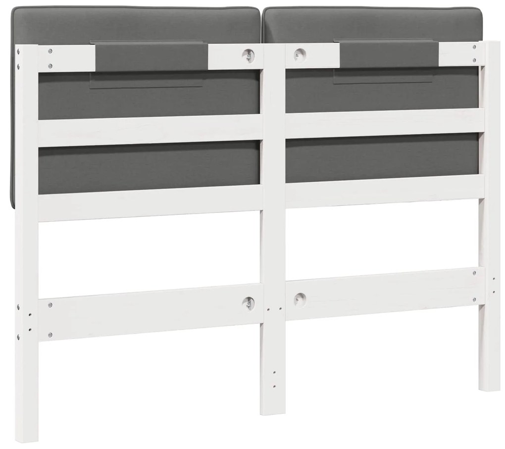 vidaXL Ταπετσαρισμένο κεφαλάρι Λευκό και Ανοιχτό Γκρι 120 cm