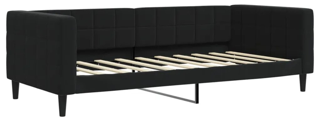 vidaXL Καναπές Κρεβάτι Μαύρος 90 x 190 εκ. Βελούδινος