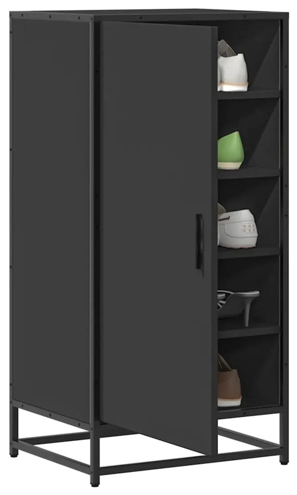 vidaXL Παπουτσοθήκη Μαύρο 48x38x97,5 εκ. από Επεξεργασμένο Ξύλο