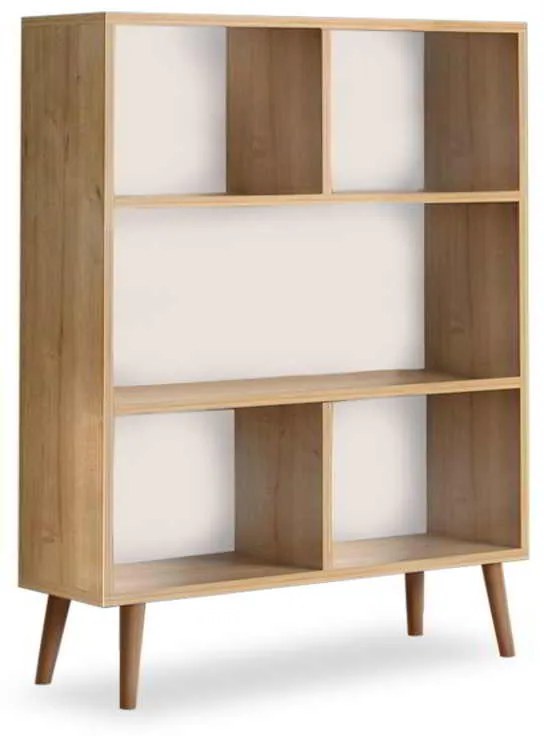 Βιβλιοθήκη μελαμίνης Cube Megapap χρώμα oak 80x24x100εκ.