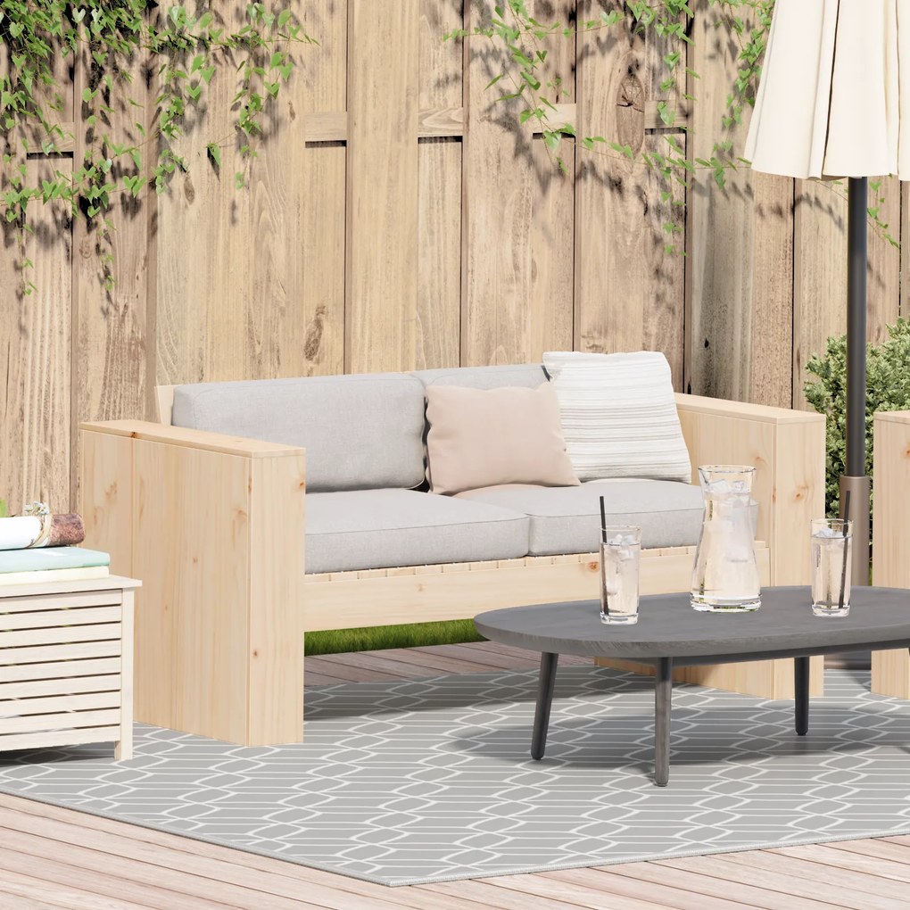 vidaXL Διθέσιος Καναπές Κήπου 134x60x62 εκ. Μασίφ Ξύλο Πεύκου