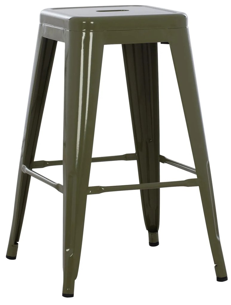 Σκαμπό μπαρ MELITA Μεσαίου ύψους Μεταλλικό σε Dark Olive Green 43x43x67Yεκ. 43x43x67 εκ.
