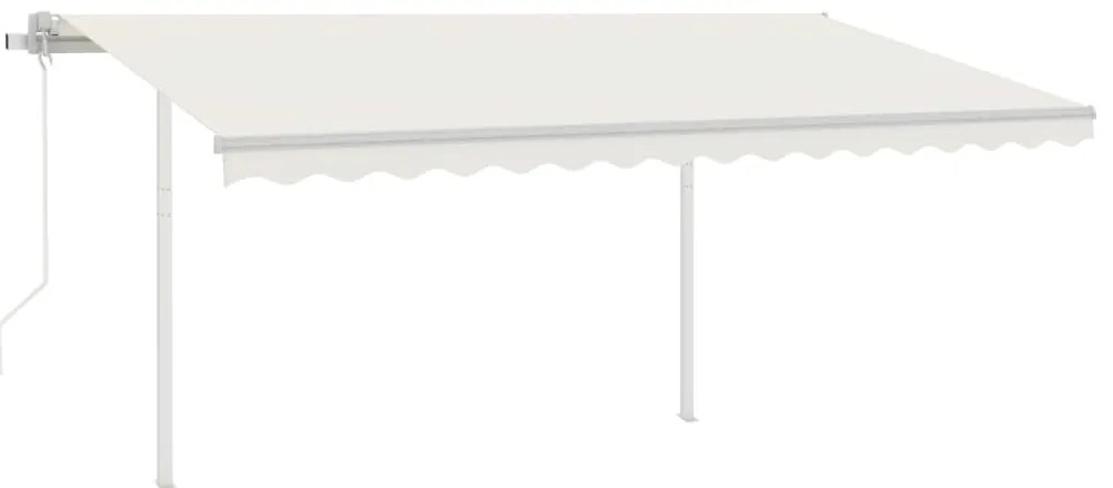vidaXL Τέντα Αυτόματη με LED &amp; Αισθητήρα Ανέμου Κρεμ 4,5 x 3 μ.