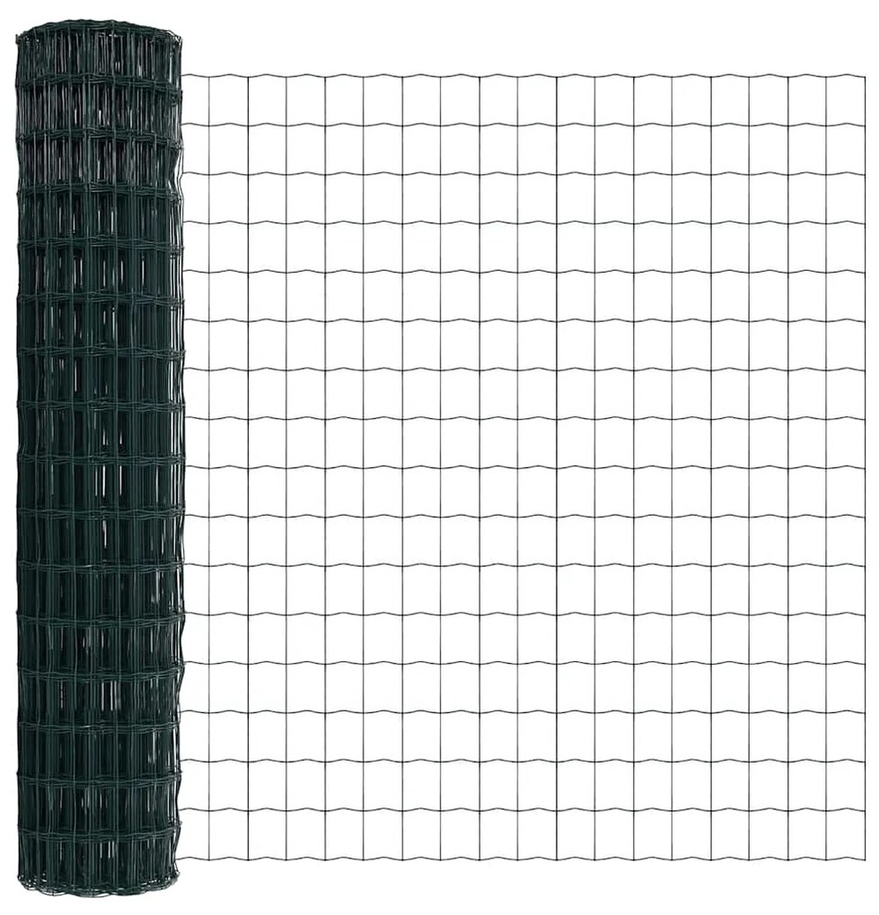 vidaXL Τεντώτο με στήριγμα Πράσινο 1,6 x 10 m Χάλυβας και PVC