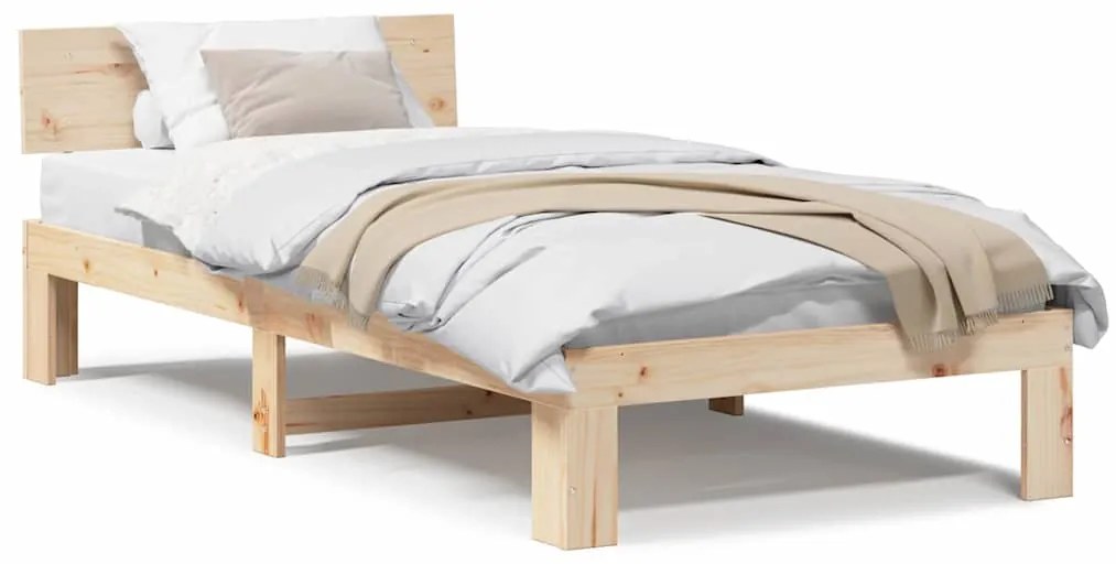 vidaXL Σκελετός Κρεβατιού Καφέ 80 x 200 cm Μασίφ ξύλο πεύκου