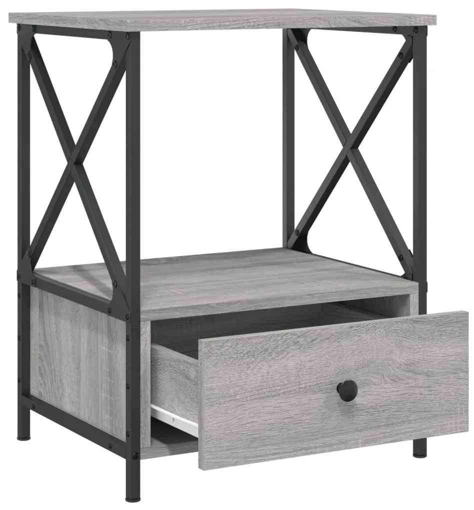 vidaXL Κομοδίνα 2 τεμ Γκρι Sonoma 50x41x65 εκ. από Επεξεργασμένο Ξύλο