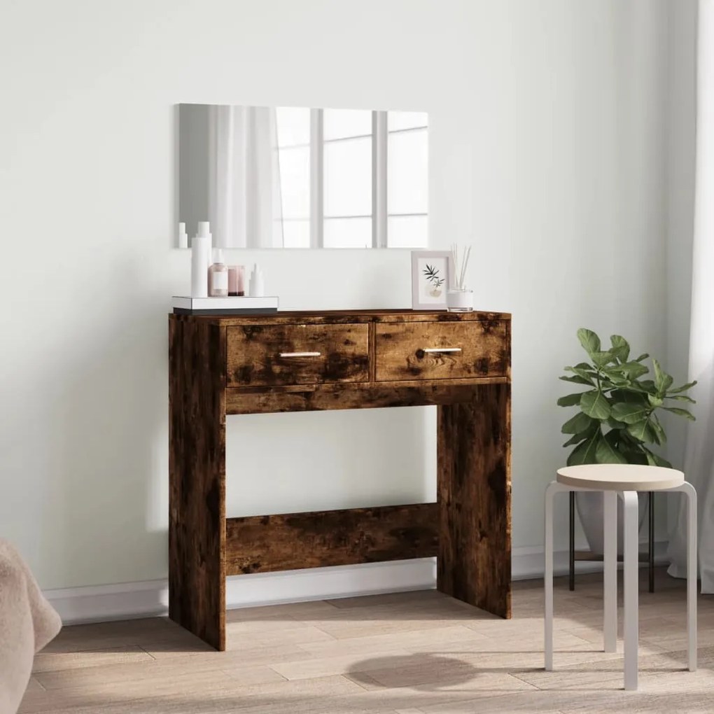 Μπουντουάρ με Καθρέφτη Καπνιστή Δρυς 80 x 39 x 80 εκ. - Καφέ