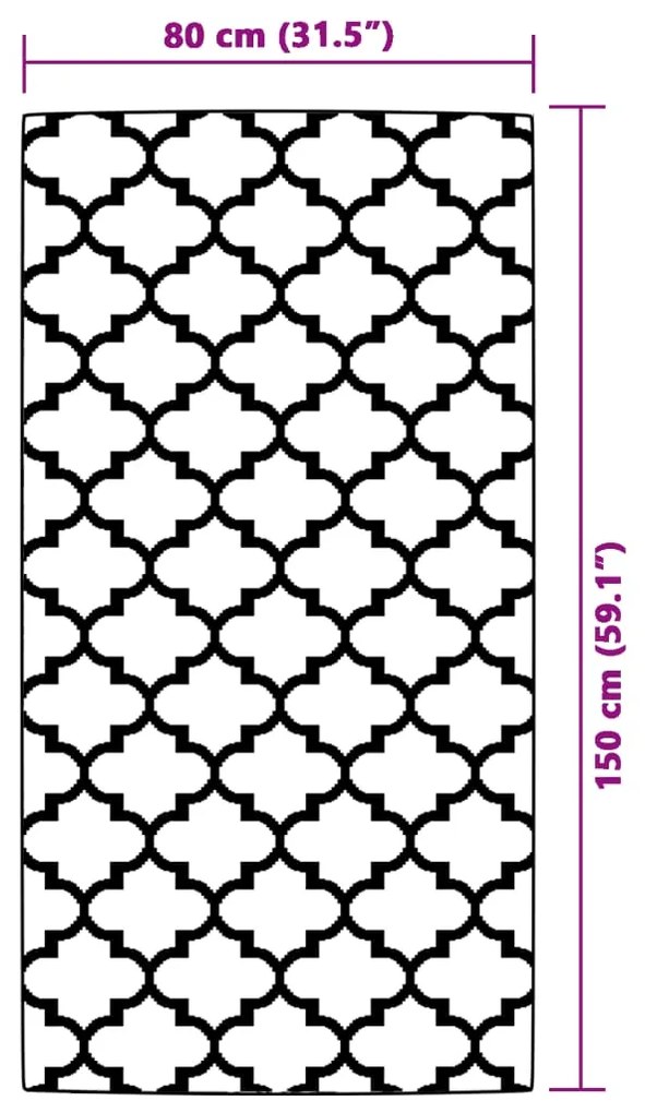 vidaXL Χαλί εξωτερικού χώρου ARAKIL μπλε 80x150 cm PP