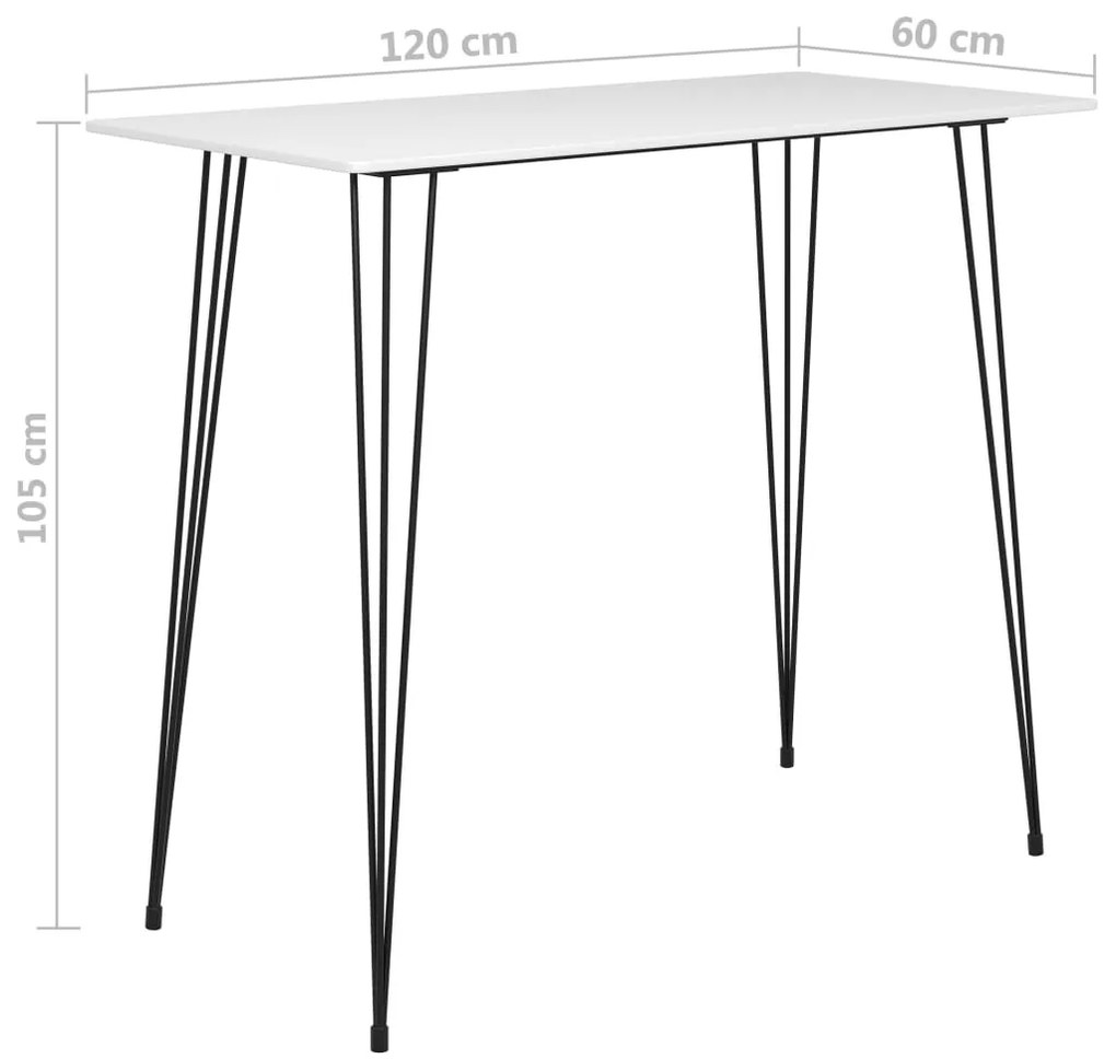 vidaXL Τραπέζι Μπαρ Λευκό 120 x 60 x 105 εκ.