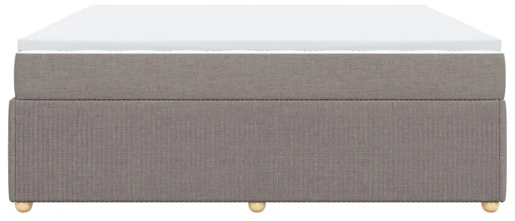 Κρεβάτι Boxspring με Στρώμα Taupe 200x200 εκ. Υφασμάτινο - Μπεζ-Γκρι