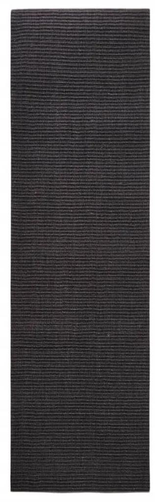 vidaXL Χαλί Μαύρο 100 x 350 εκ.από Φυσικό Σιζάλ
