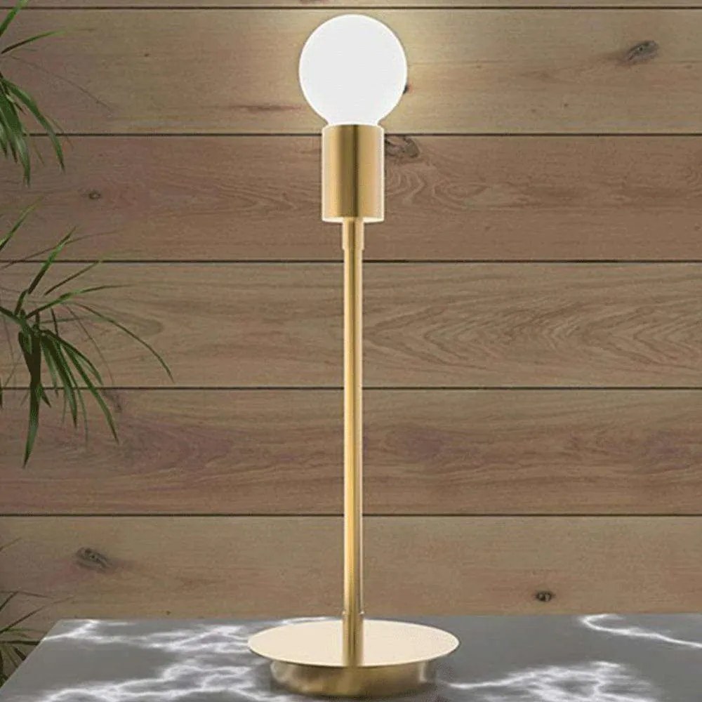 Φωτιστικό Επιτραπέζιο Anna/L 2055 15x30cm 1xE27 White-Gold Sikrea Metal