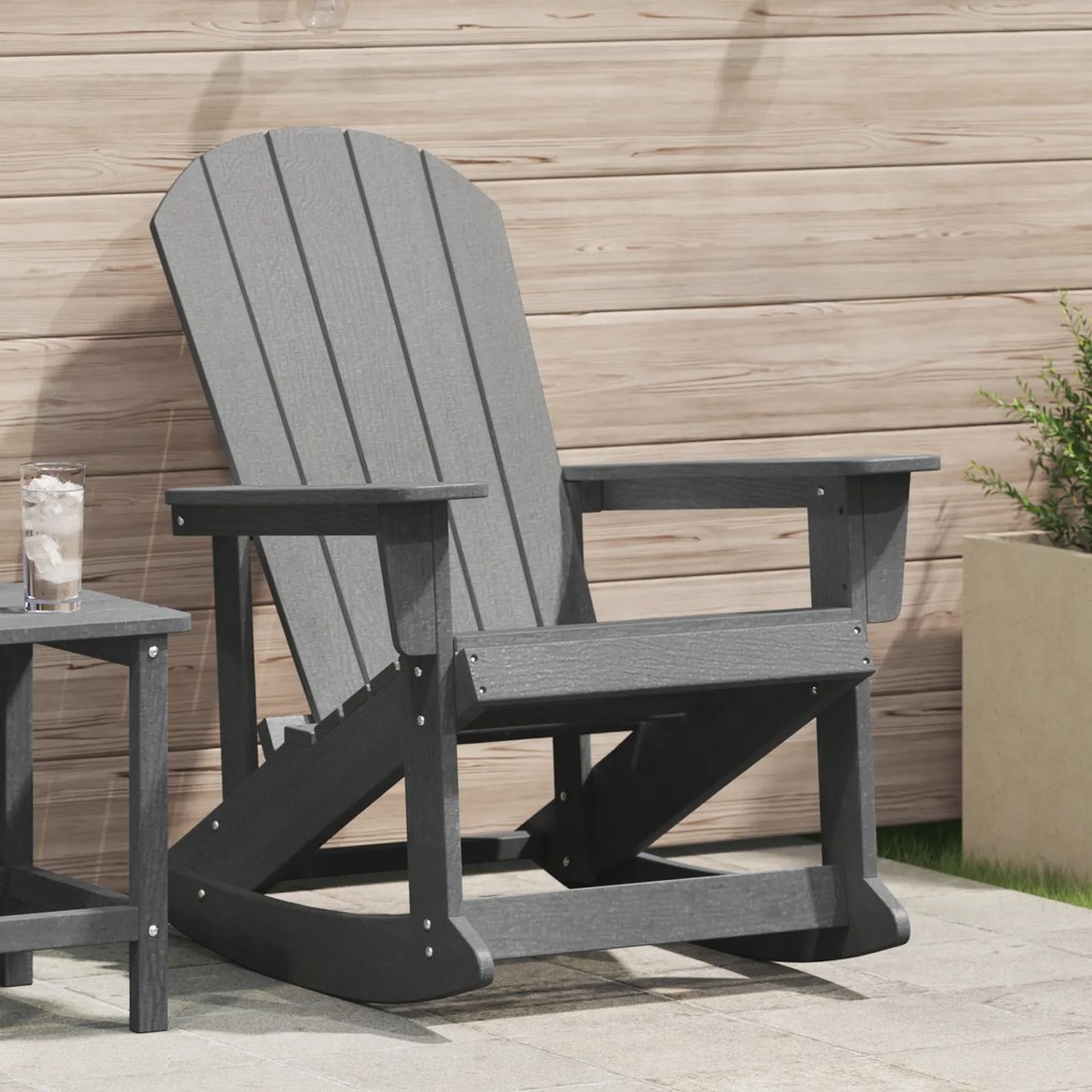 vidaXL Καρέκλα Σαλονάκι Adirondack Ανοιχτό Γκρι (73.5x92x90 εκ) από HDPE.