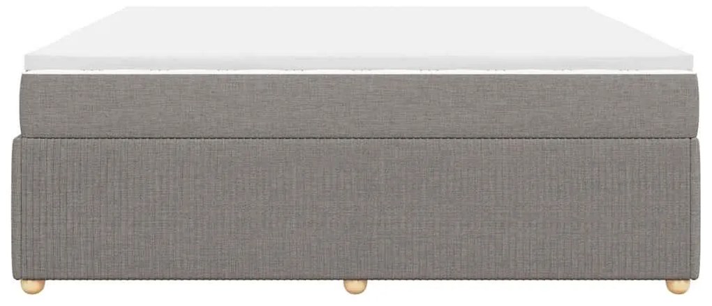 vidaXL Κρεβάτι Boxspring με Στρώμα Taupe 200x200 εκ. Υφασμάτινο