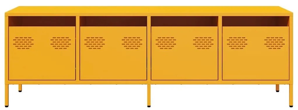 Έπιπλο Τηλεόρασης Μουσταρδί 135x39x43,5 εκ Ατσάλι Ψυχρής Έλασης - Κίτρινο