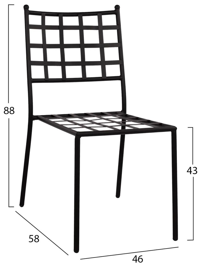 ΜΕΤΑΛΛΙΚΗ ΚΑΡΕΚΛΑ EMERY  ΣΕ ΜΑΥΡΗ ΑΠΟΧΡΩΣΗ 46x58x88  cm