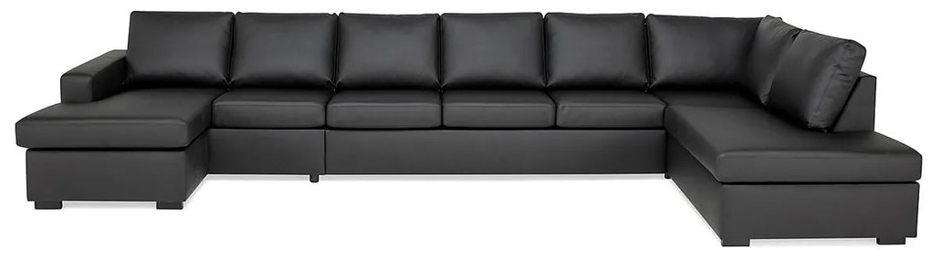 Γωνιακός Καναπές Scandinavian Choice C117, Μαύρο, 407x199x80cm, Πόδια: Ξύλο | Epipla1.gr