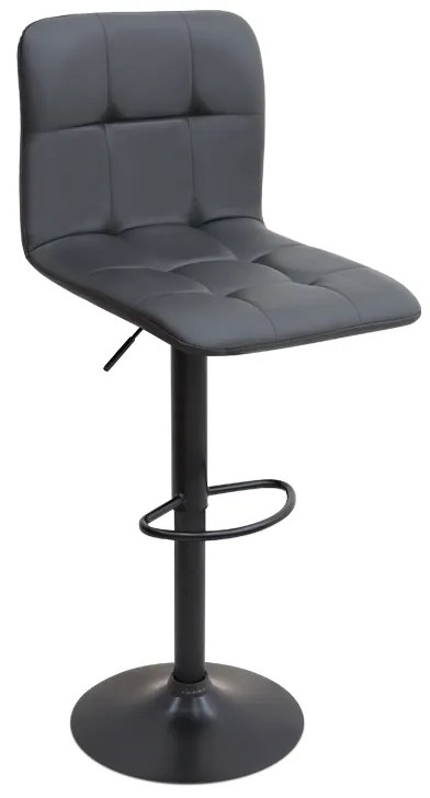 Σκαμπό μπαρ Carmelo Megapap με ρυθμιζόμενο ύψος PU μαύρο - βάση μαύρο ματ 45x42x90/113εκ.