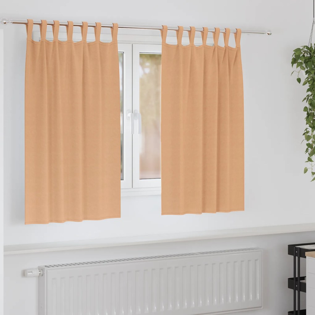 vidaXL Κουρτίνες συσκότισης 2 pcs Ανοιχτό καφέ 140 x 140 cm