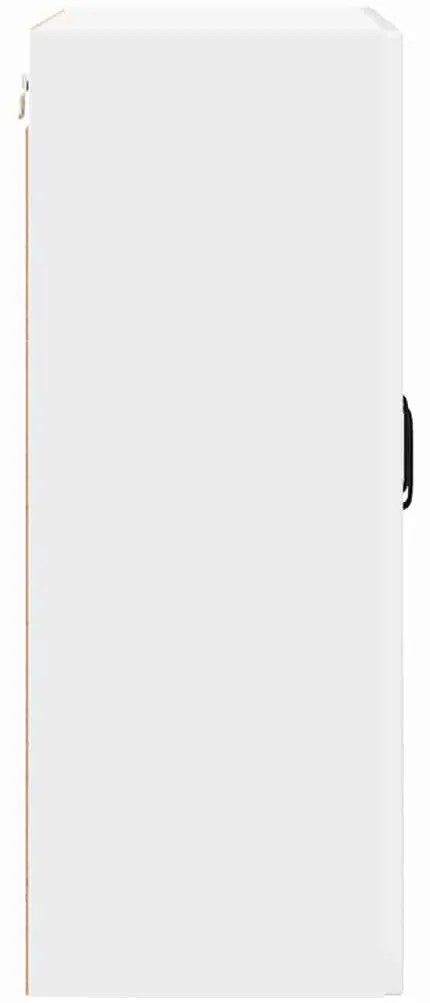 vidaXL Κρεμαστό ντουλάπι κουζίνας με ράφι Υψηλής γυαλάδας λευκό