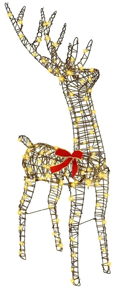 vidaXL 3D ελάφι Θερμό λευκό 128 εκ. Ρατάν