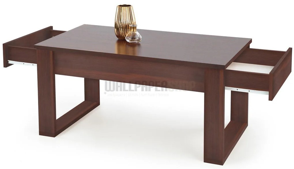 Noon Τραπεζάκι Σαλονιού με Συρτάρια Καρυδιά 110x60x52