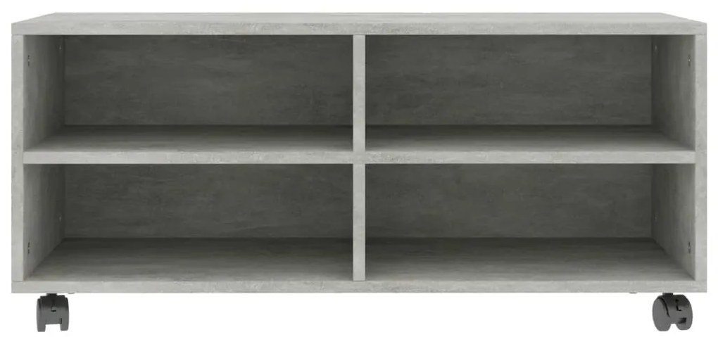 vidaXL Έπιπλο TV με Ρόδες Γκρι Σκυροδέματος 90x35x35 εκ. Επεξ. Ξύλο