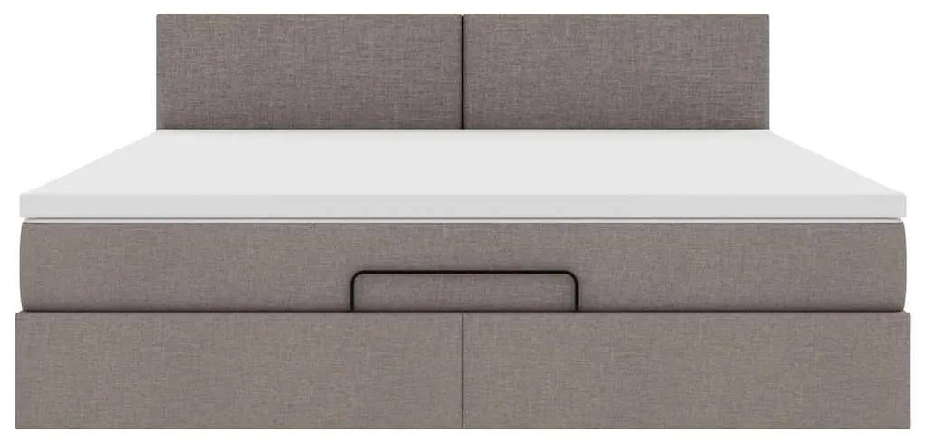 vidaXL Οθωμανικό κρεβάτι με στρώμα Taupe 180x200cm ύφασμα