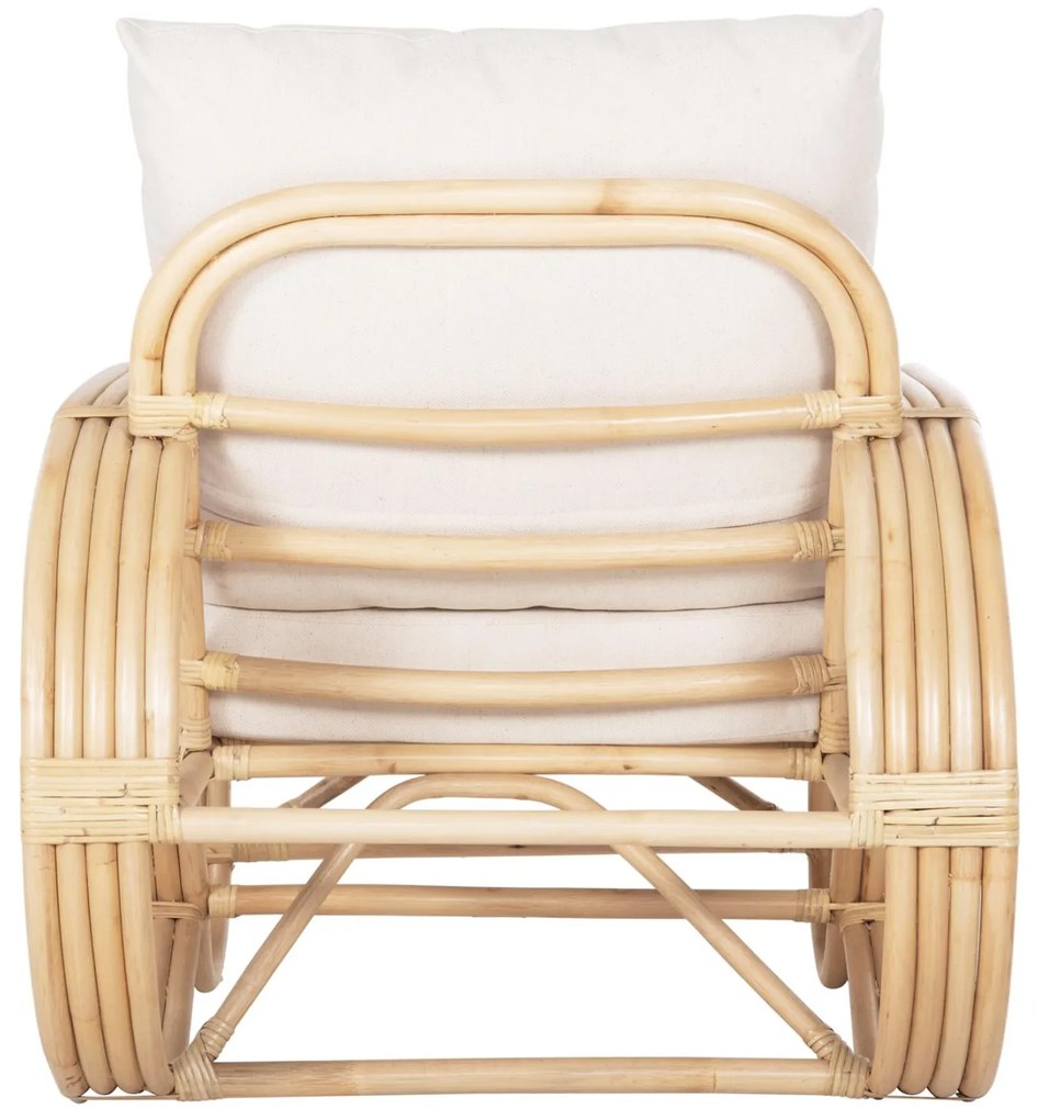 Καρέκλα - Πολυθρόνα BARONESS C9813 Φυσικό Rattan με Λευκά Μαξιλάρια 81x90x92Yεκ. 81x90x92 εκ.