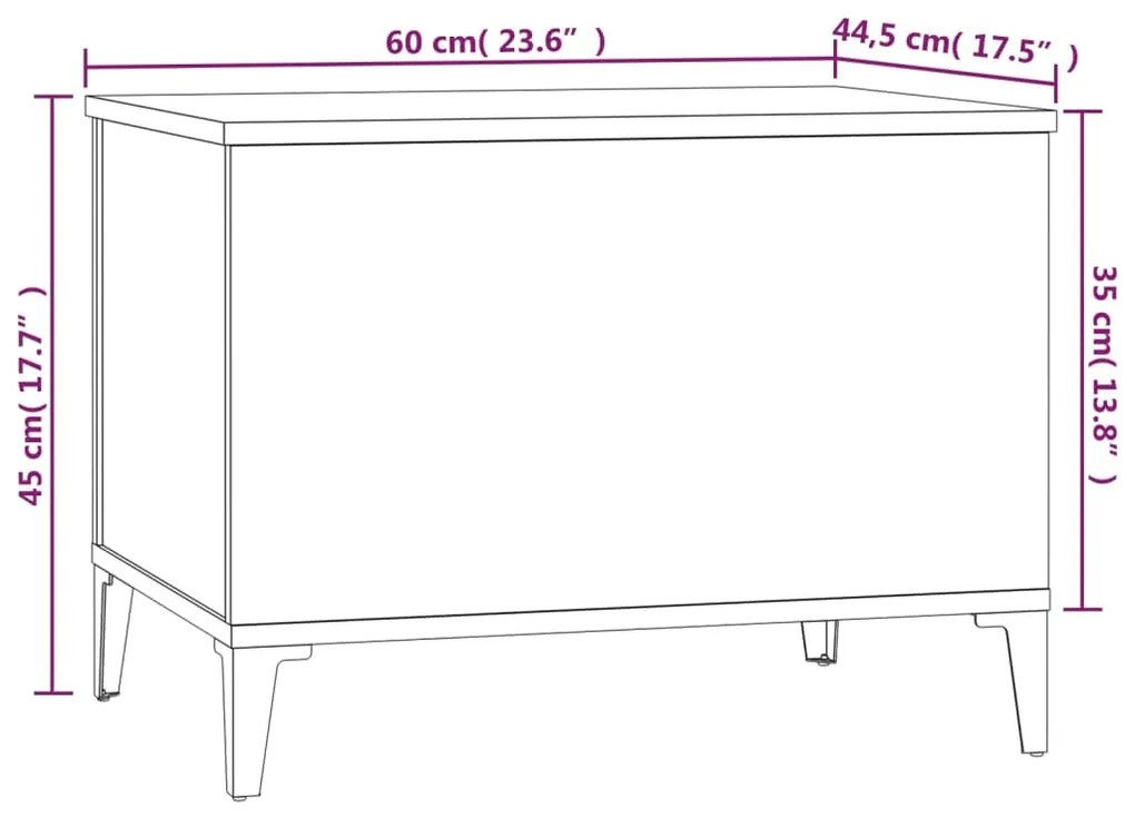 Τραπεζάκι Σαλονιού Γκρι Σκυρ. 60x44,5x45 εκ. Επεξεργ. Ξύλο - Γκρι