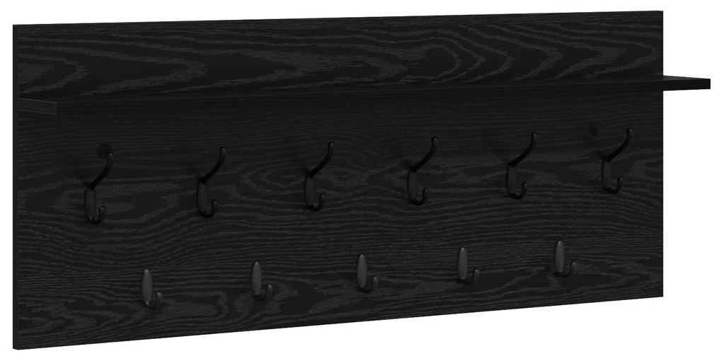 vidaXL Τοίχου Κρεμάστρα Μαύρη δρυς 100 x 40 x 12 εκ Επεξεργασμένο ξύλο