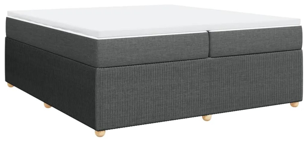 vidaXL Κρεβάτι Boxspring με Στρώμα Σκούρο Γκρι 200x200 εκ. Υφασμάτινο