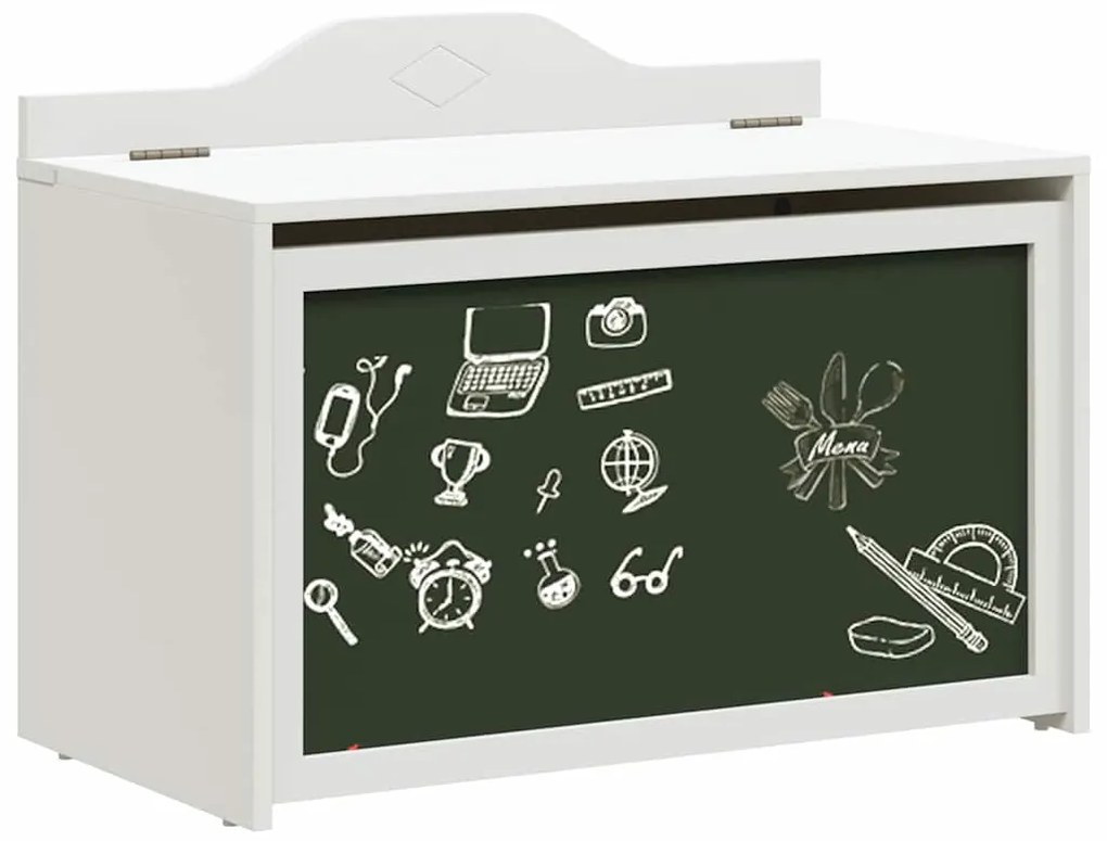 vidaXL Κουτί με Πίνακα Λευκό 73 x 40 x 55 εκ. Επεξεργασμένο ξύλο