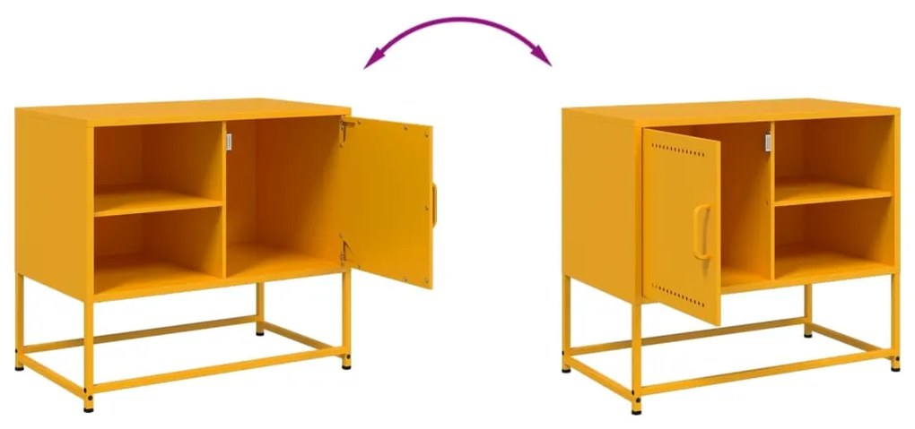 Έπιπλο Τηλεόρασης Μουσταρδί Κίτρινο 68x39x60,5 εκ. από Ατσάλι - Κίτρινο