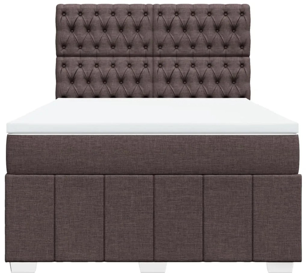 ΚΡΕΒΑΤΙ BOXSPRING ΜΕ ΣΤΡΩΜΑ ΣΚΟΥΡΟ ΚΑΦΕ 160X200 ΕΚ ΥΦΑΣΜΑΤΙΝΟ 3291729