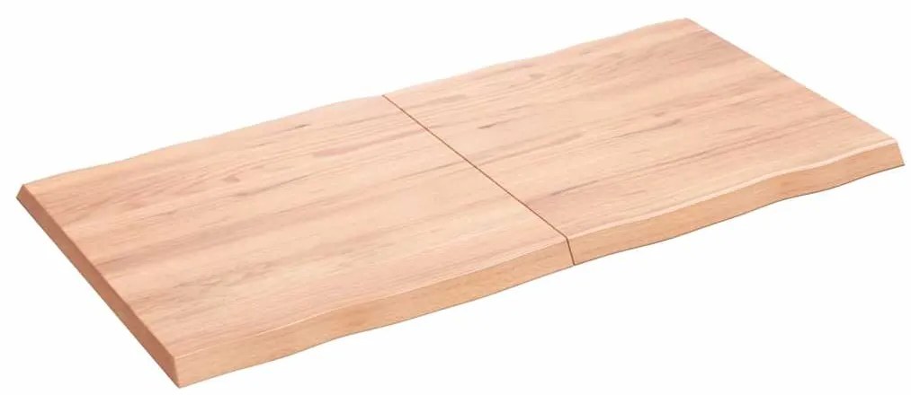 vidaXL Επιφ Τραπεζιού Αν Καφέ 120x60x(2-4)εκ.Ακατέργ. Μασίφ Ξύλο Δρυός