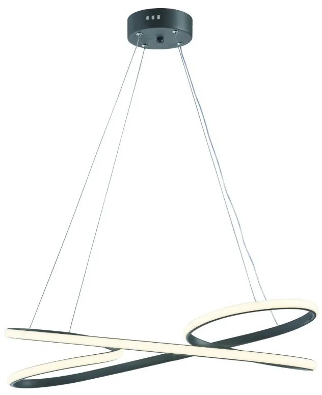 Arkolight Μοντέρνο Φωτιστικό Κρεμαστό LED 42W 4000K Φ60xY120cm Γραφίτης 1716-8/60