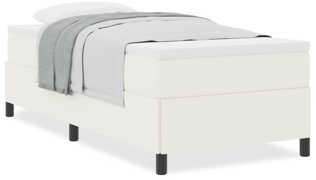 vidaXL Κρεβάτι Κρεμ 100x200 εκ Κορντούρα Υφάσματος