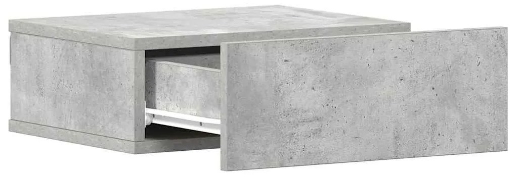 vidaXL Κομοδίνα Κρεμαστά 2τεμ. Γκρι Σκυροδ. 40x30x15εκ. από Επεξ. Ξύλο