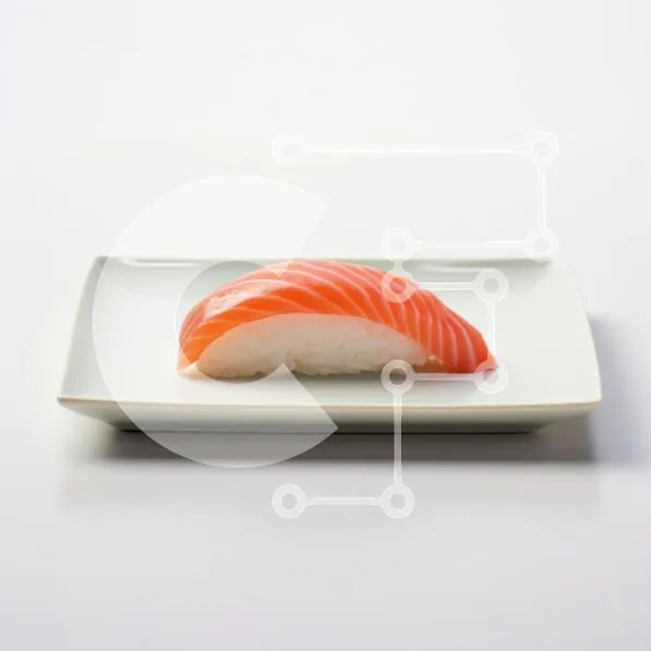 Intra Συλλεκτικό Ξύλινο Παζλ Plywood  4mm - Salmon Nigiri Sushi σε ένα πιάτο Σε Ξύλινο Κουτί - Διαστάσεις: 10x10 cm – 25 κομμάτια