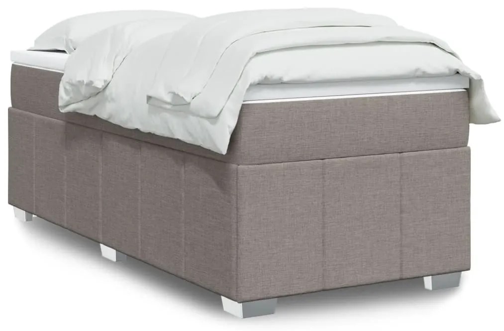 Κρεβάτι Boxspring με Στρώμα Taupe 80x200 εκ. Υφασμάτινο