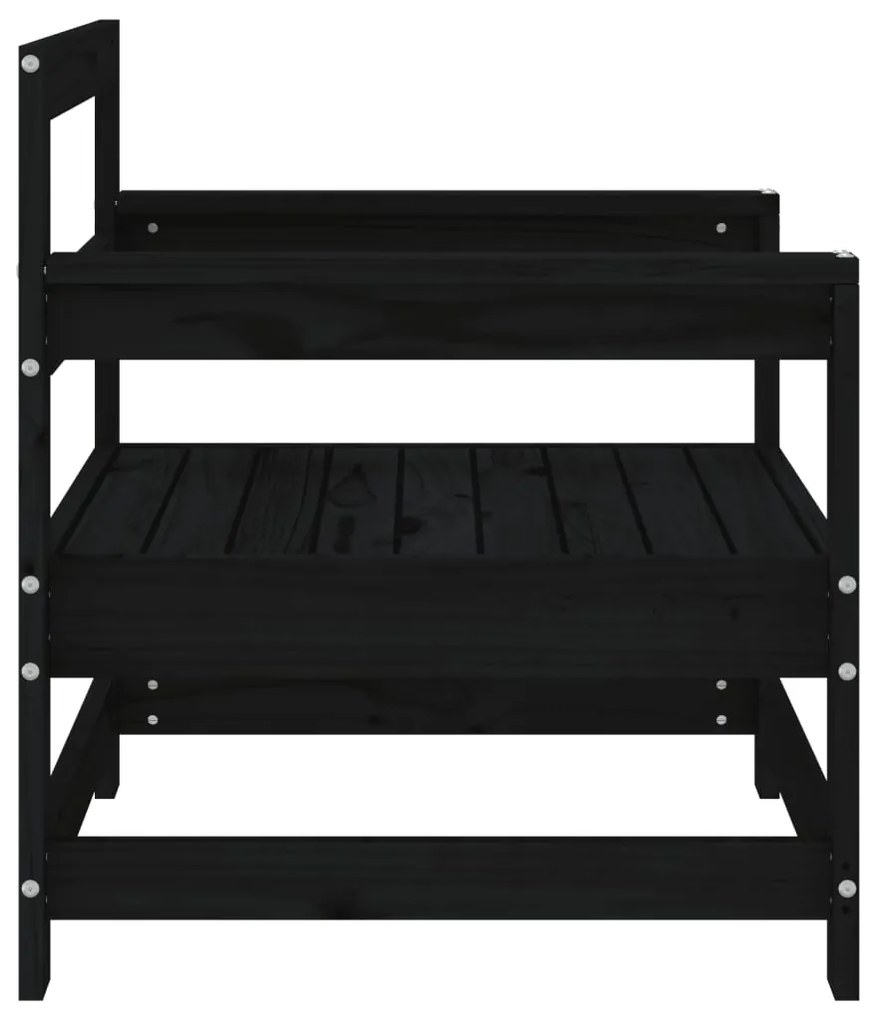 vidaXL Καρέκλες Κήπου 2 τεμ. Μαύρες από Μασίφ Ξύλο Πεύκου