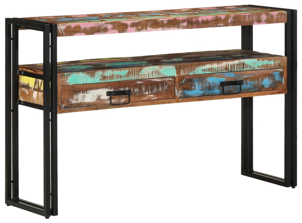 vidaXL Τραπέζια Σαλονιού Πολύχρωμο 120x33x75 εκ Μασίφ Ανακυκλωμένο Ξύλο & Μέταλλο