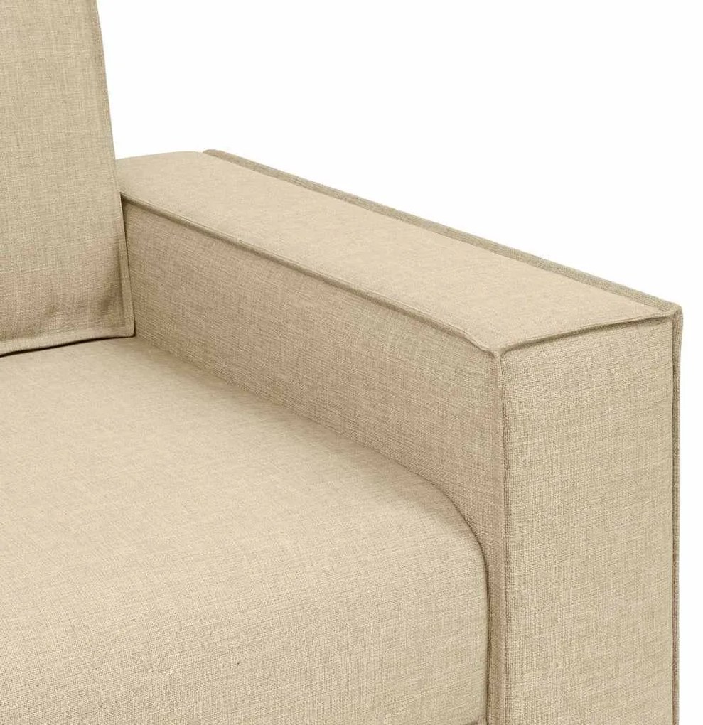 vidaXL Καναπές Κρεμ 220 x 78 x 84 εκ. ύφασμα