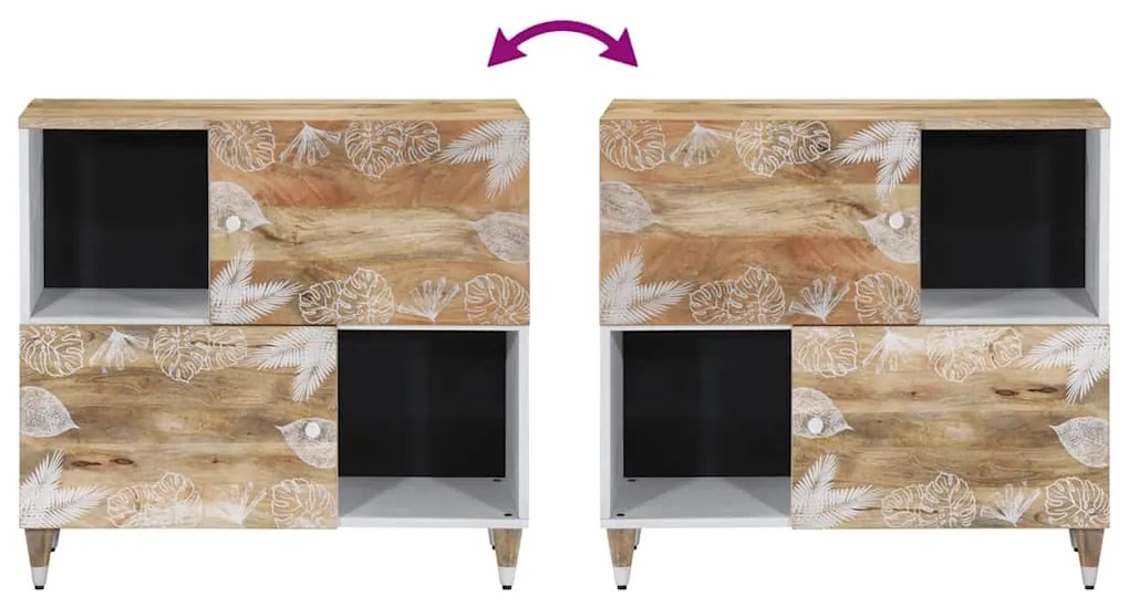 vidaXL Sideboard 80x33,5x75 cm μασίφ ξύλο Mango